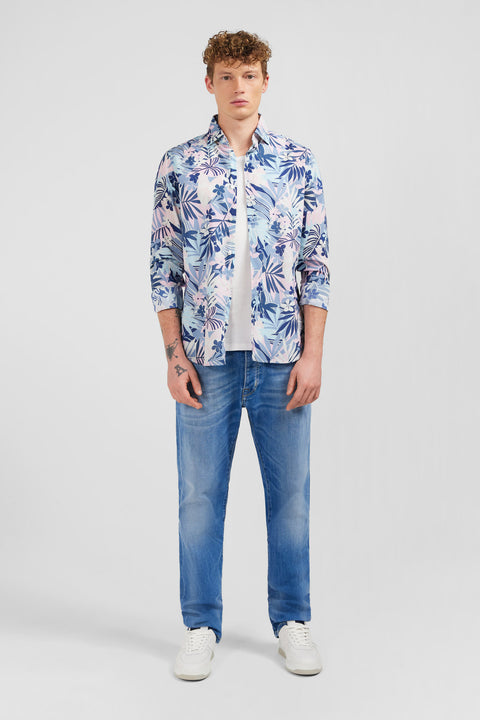 Chemise en voile de coton à motif tropical - Image 1