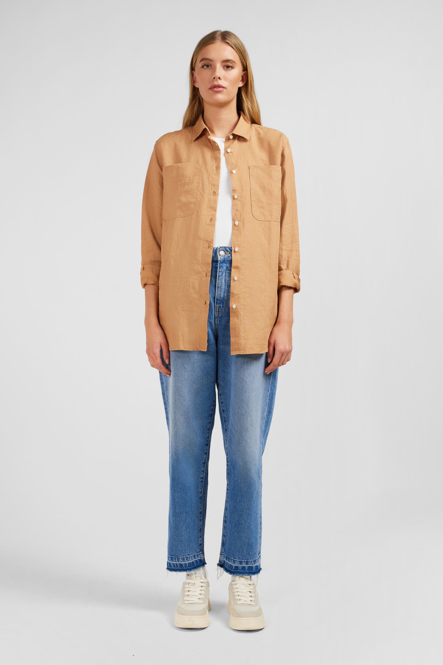 Chemisier beige uni