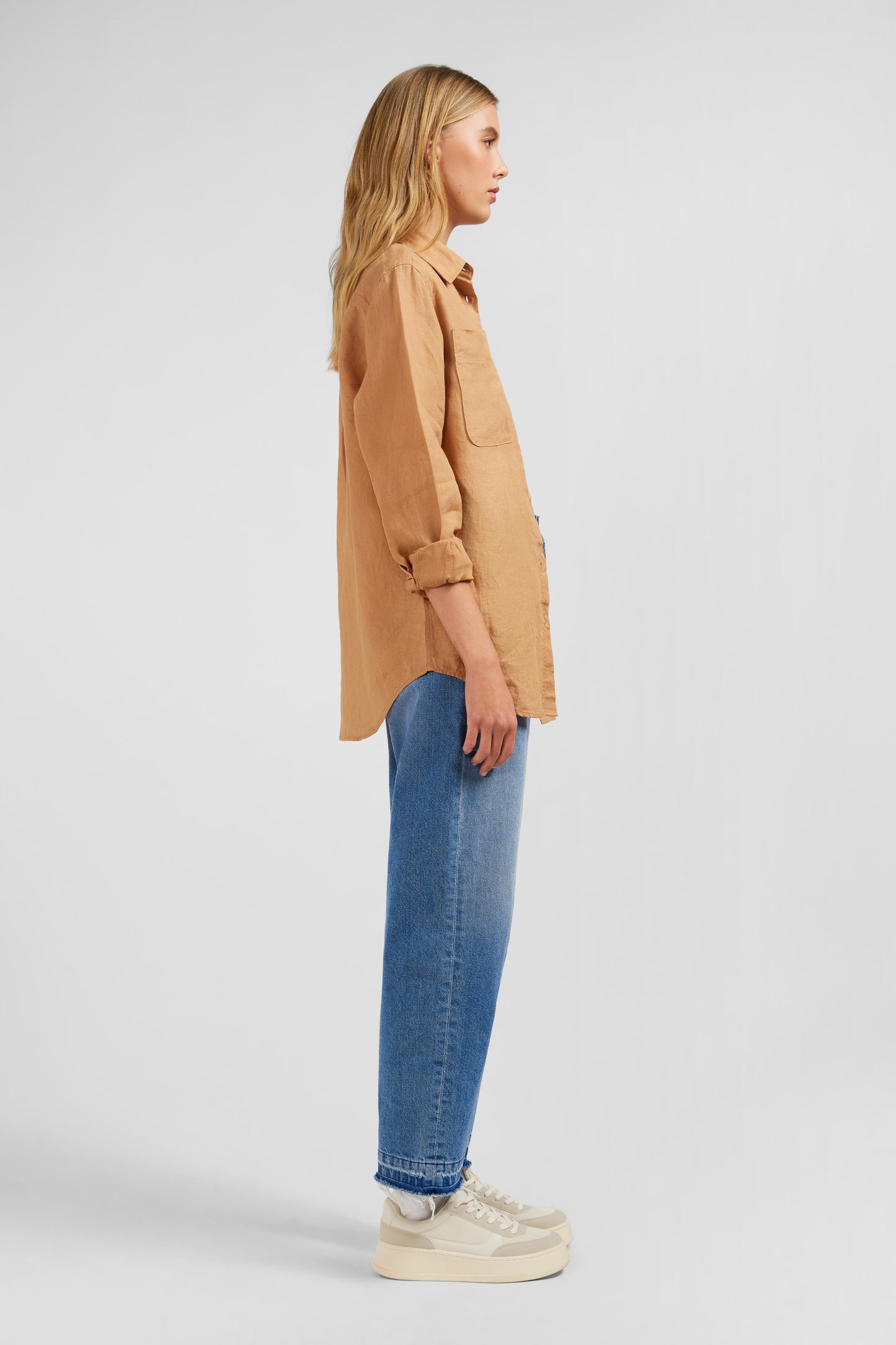 Chemisier beige uni