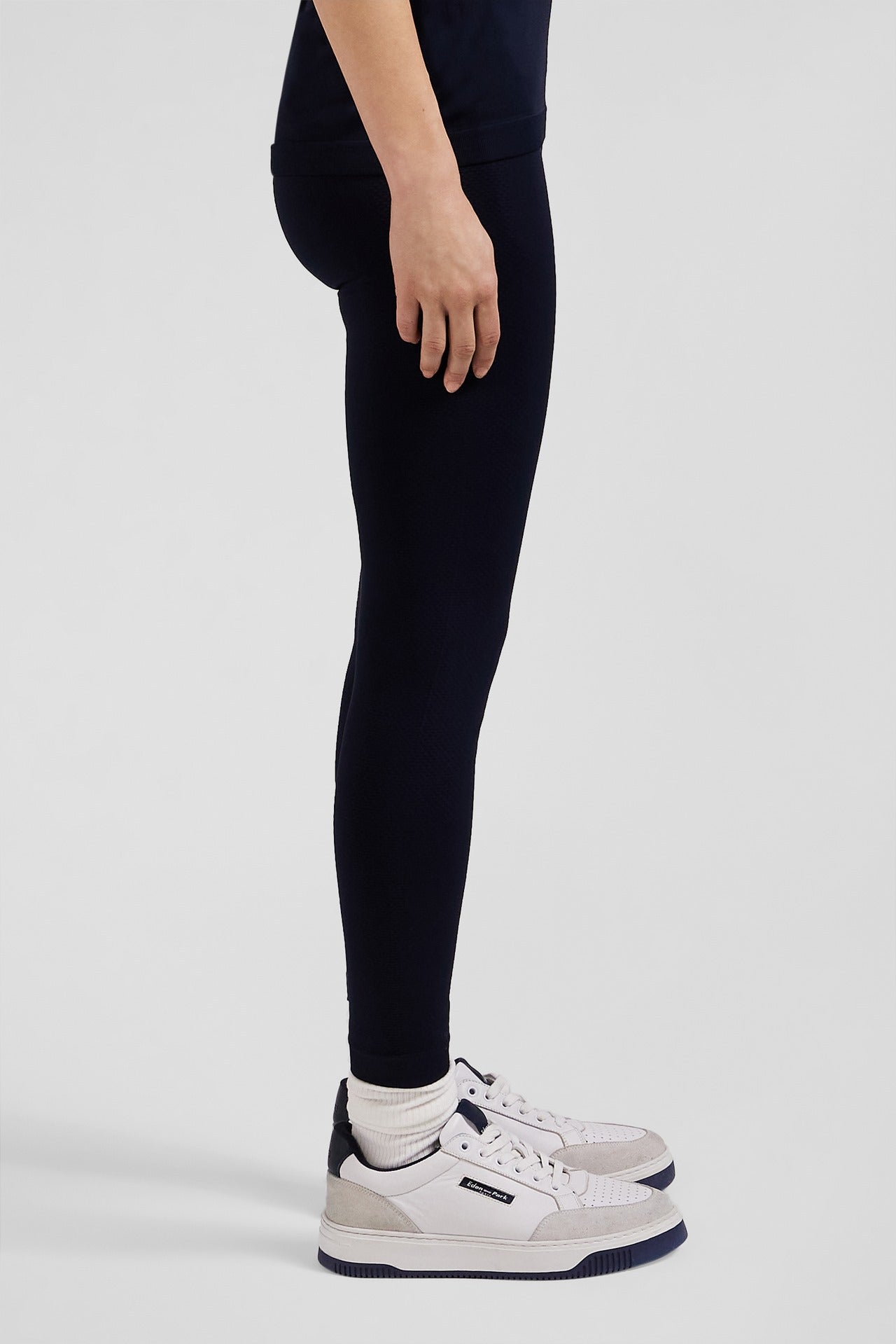 Navy blue stretch sports jogging bottoms