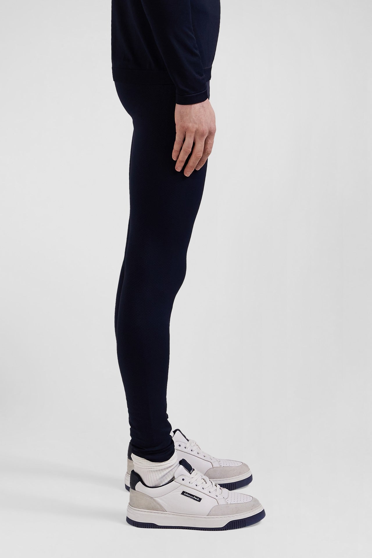 Navy blue stretch sports jogging bottoms