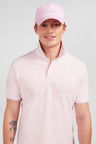 Plain pink short-sleeved polo shirt
