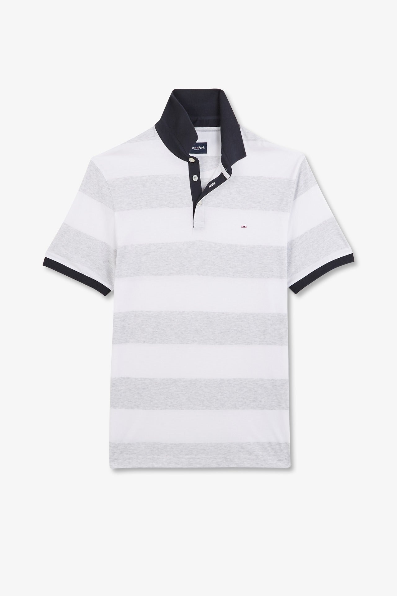 Polo rayé blanc à manches courtes