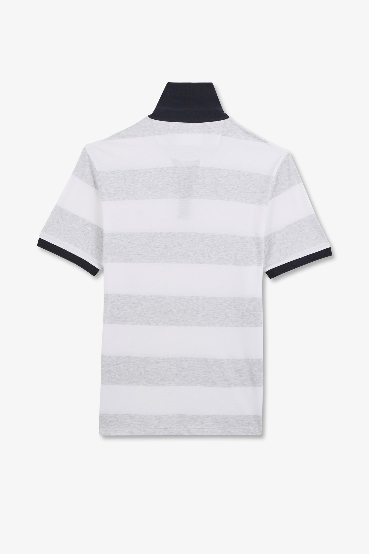 Polo rayé blanc à manches courtes