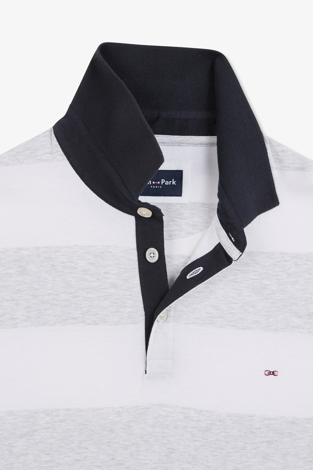 Polo rayé blanc à manches courtes
