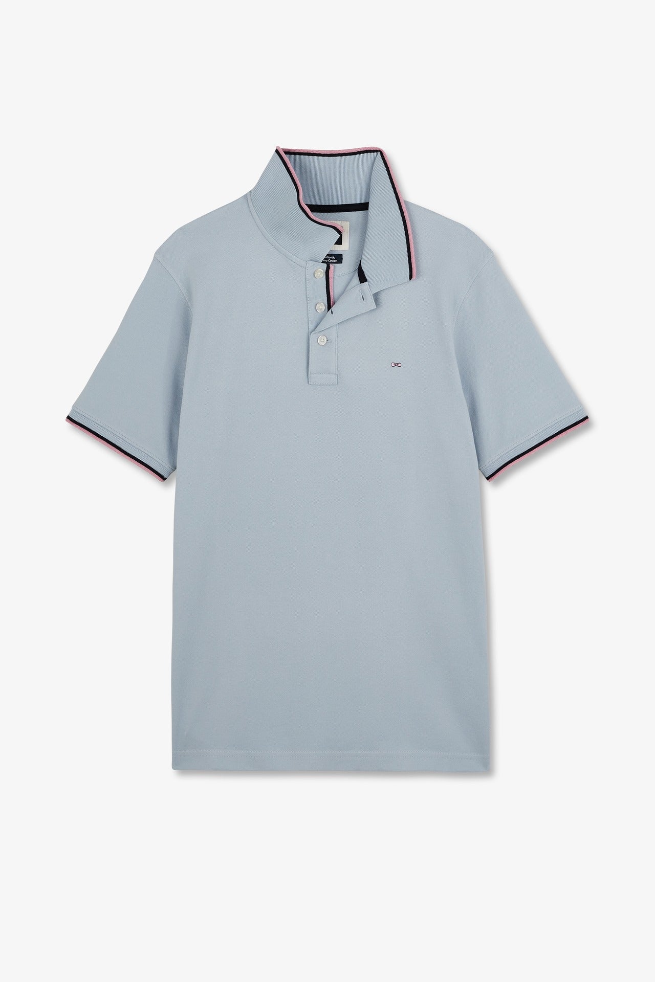 Polo bleu clair en coton Pima