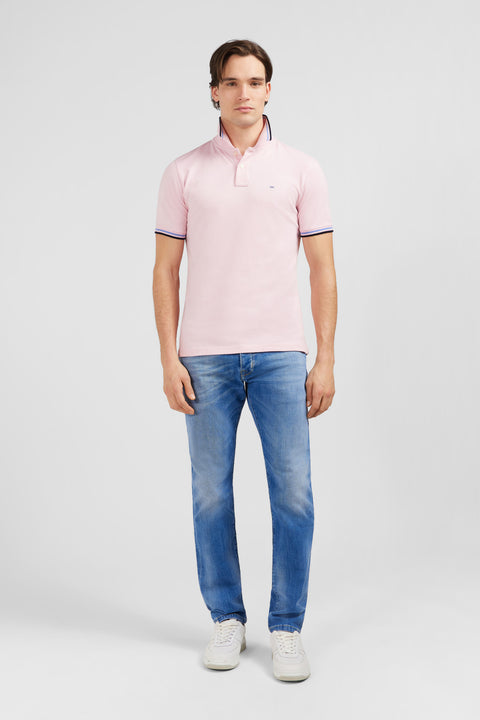 Pink polo shirt in Pima cotton - Image 1