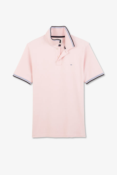 Pink polo shirt in Pima cotton - Image 2