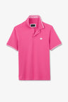 Pink short-sleeved polo shirt