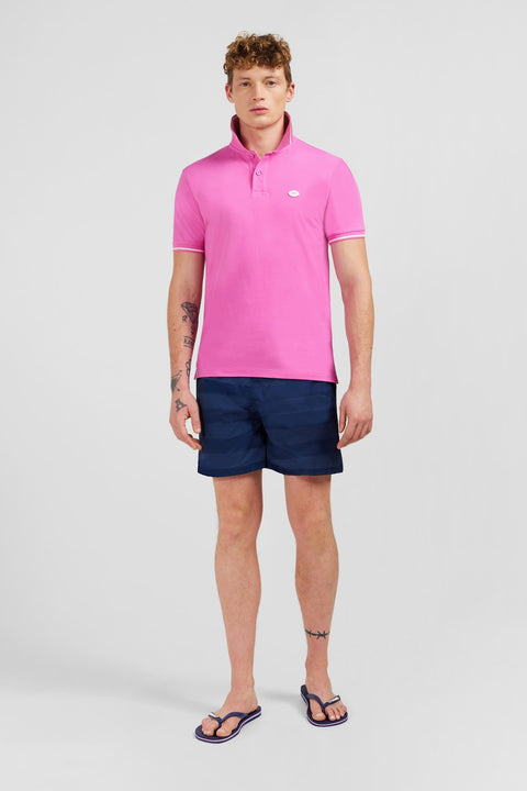 Pink short-sleeved polo shirt - Image 1