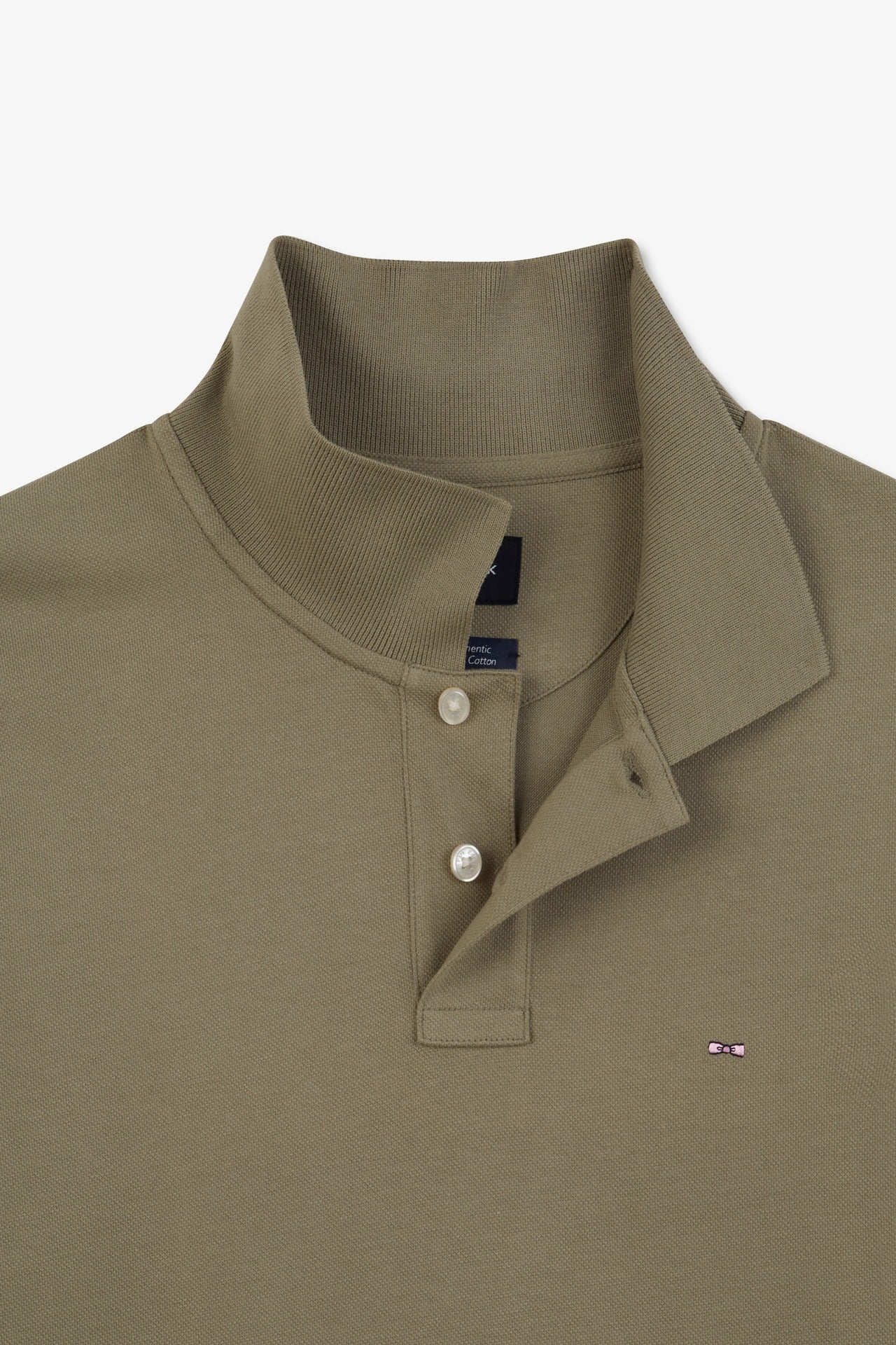 Polo beige uni à manches courtes
