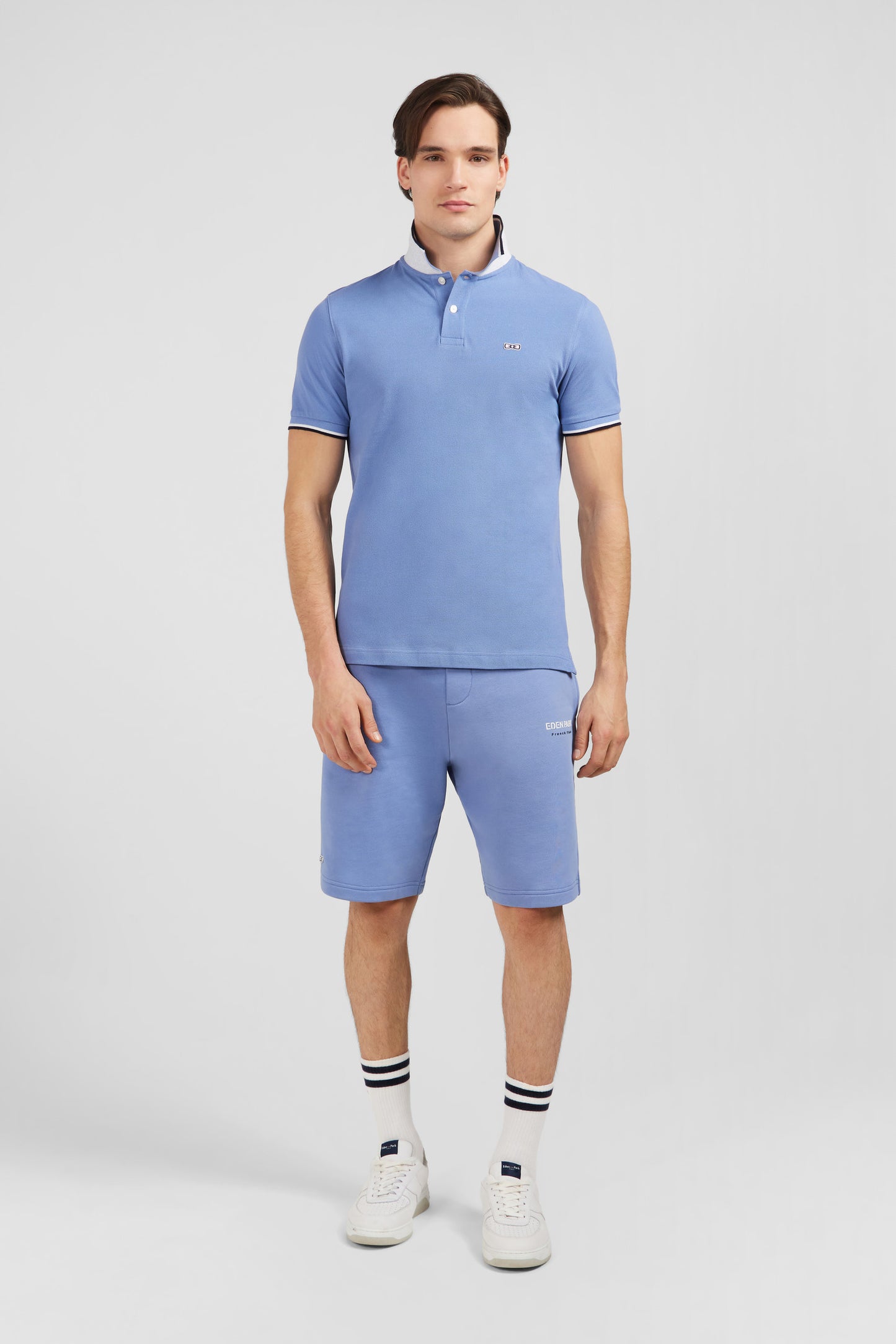 Polo bleu clair manches courtes uni