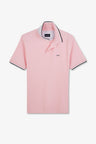 Plain pink short-sleeved polo shirt