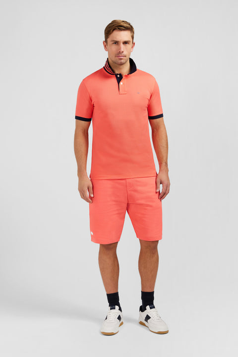 Pink short-sleeved polo shirt - Image 1