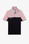 Polo colorblock rose à manches courtes