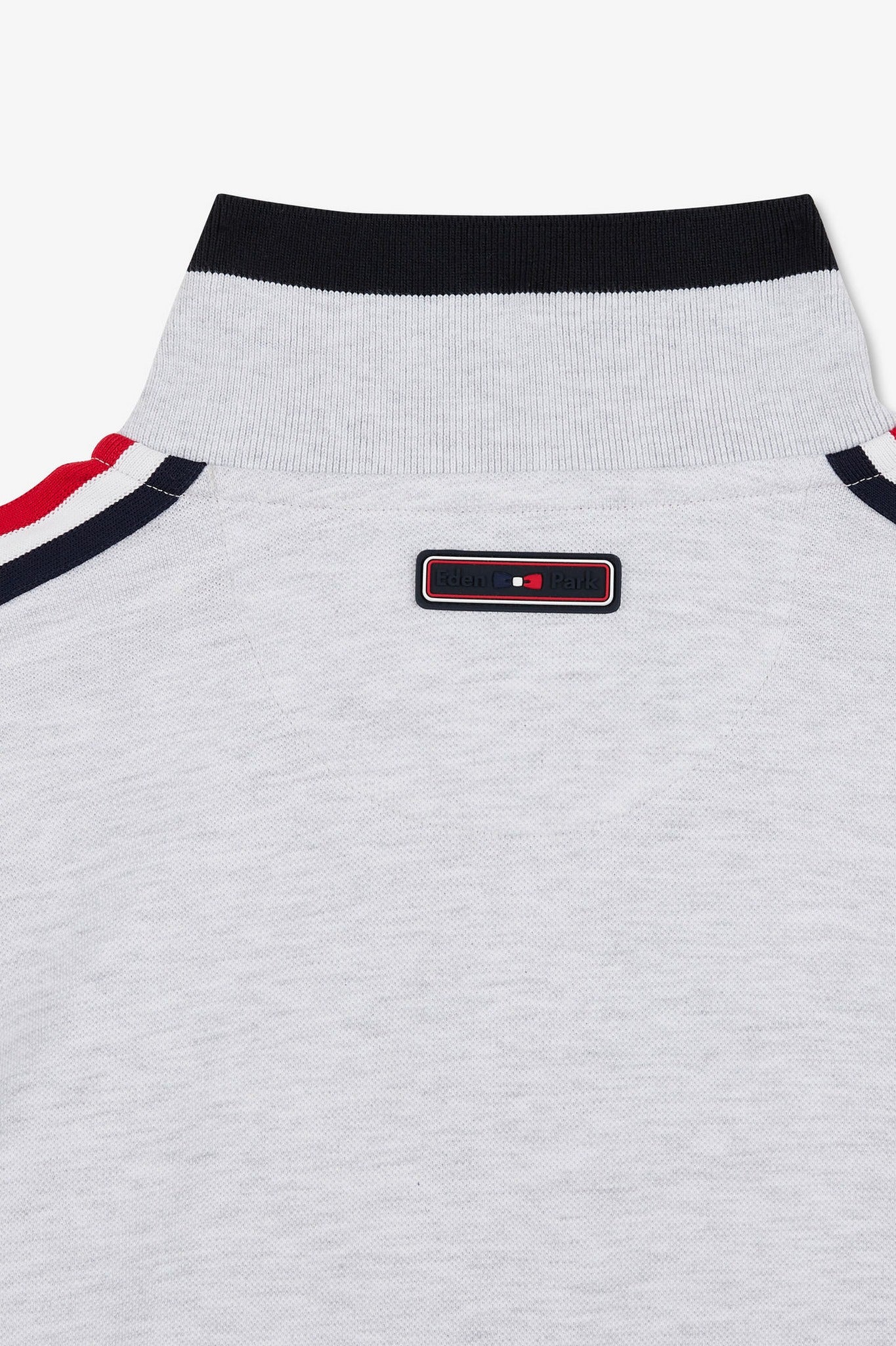 Grey marled short-sleeved polo shirt