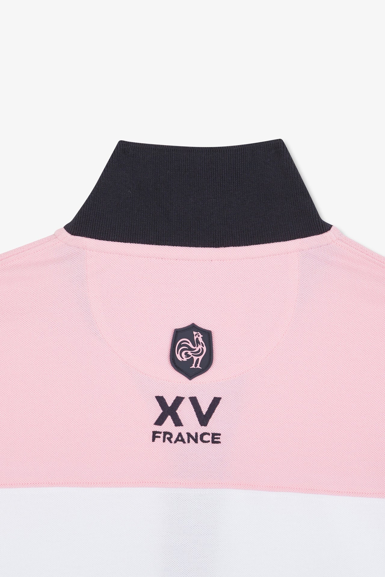 Polo colorblock rose en coton piqué à broderie XV de France - Image 8