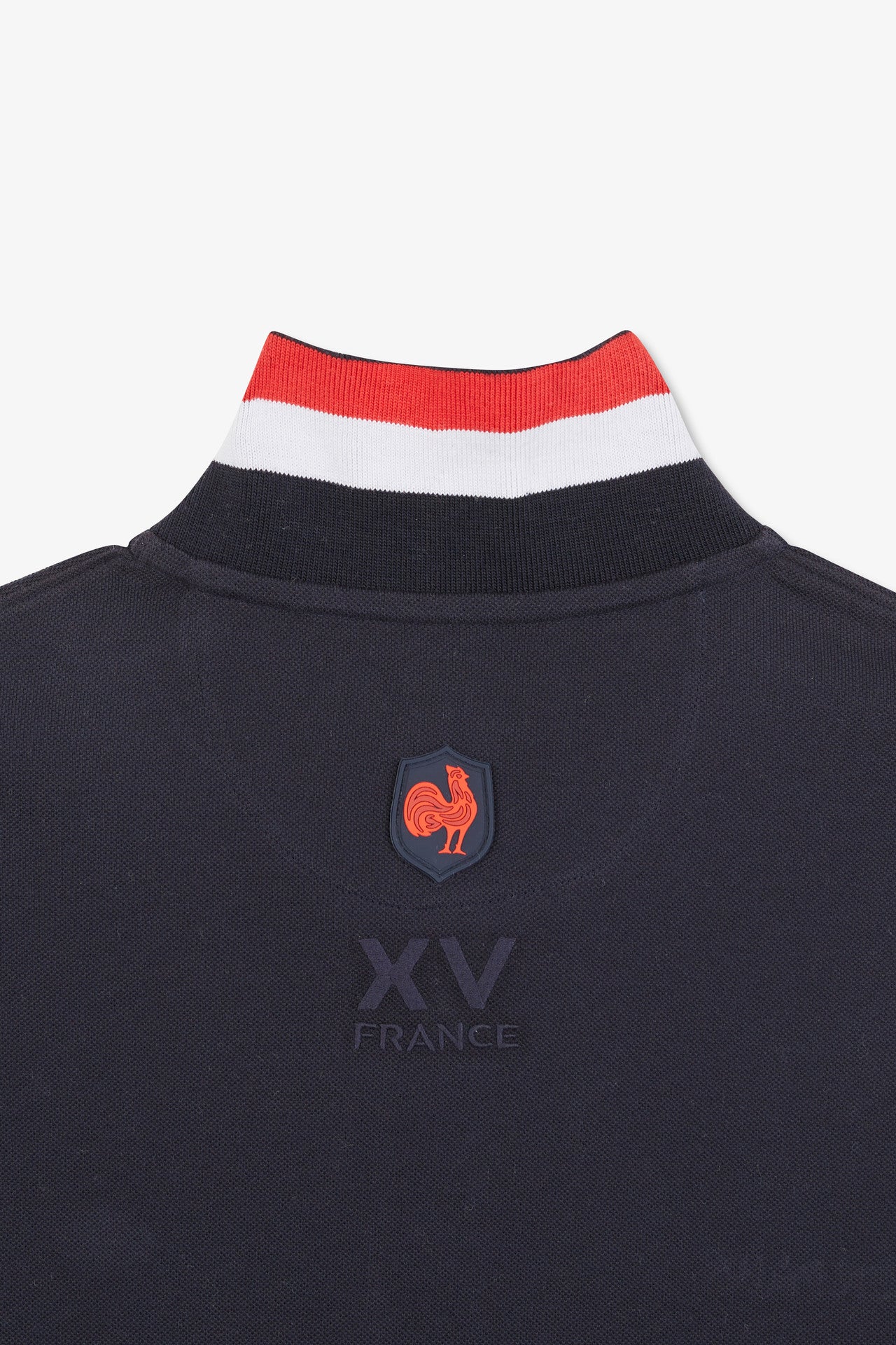 Polo colorblock rouge en coton piqué à broderie XV de France - Image 9