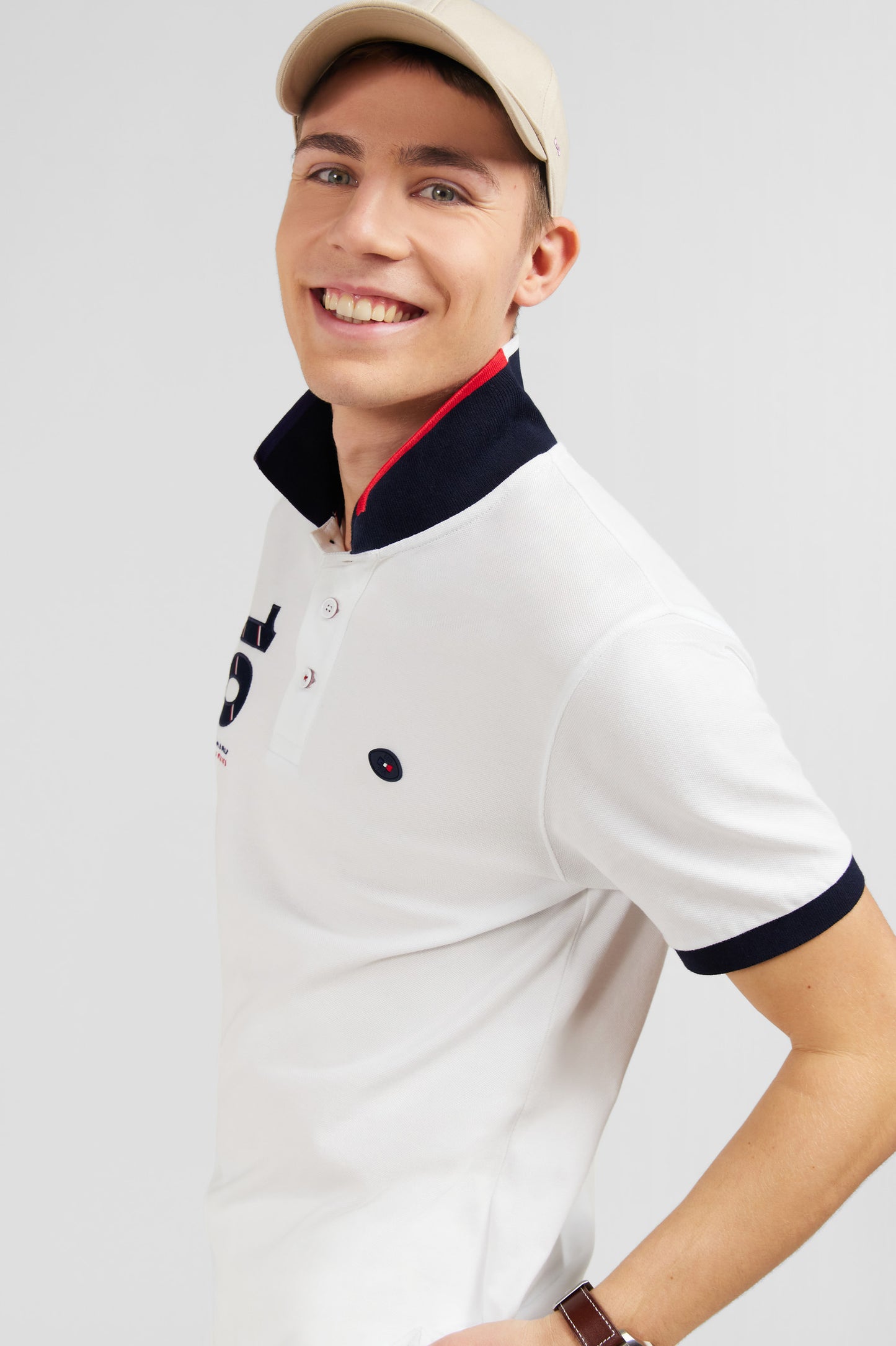 Polo blanc à manches courtes XV de France