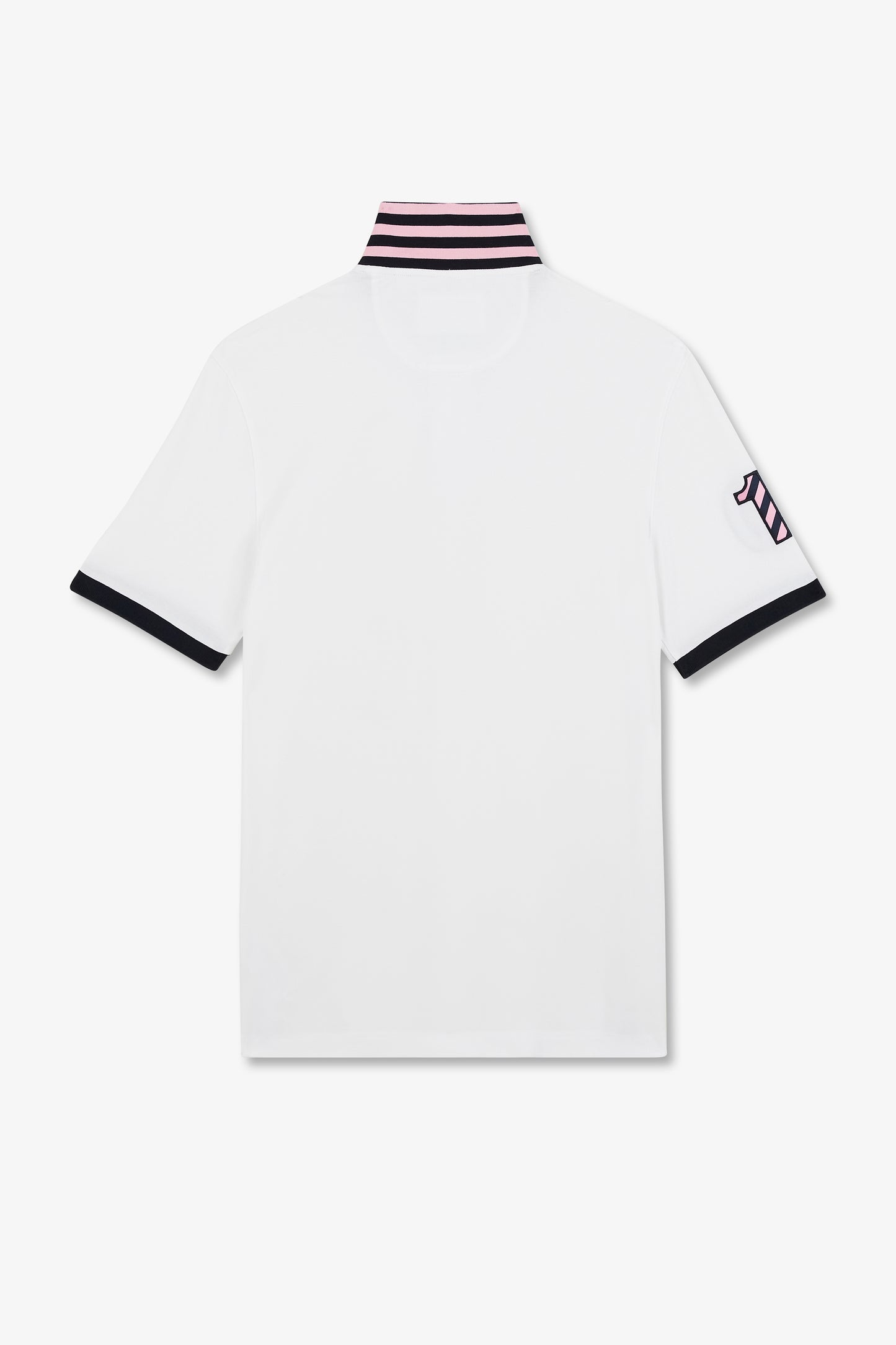 White short-sleeved polo shirt number 10
