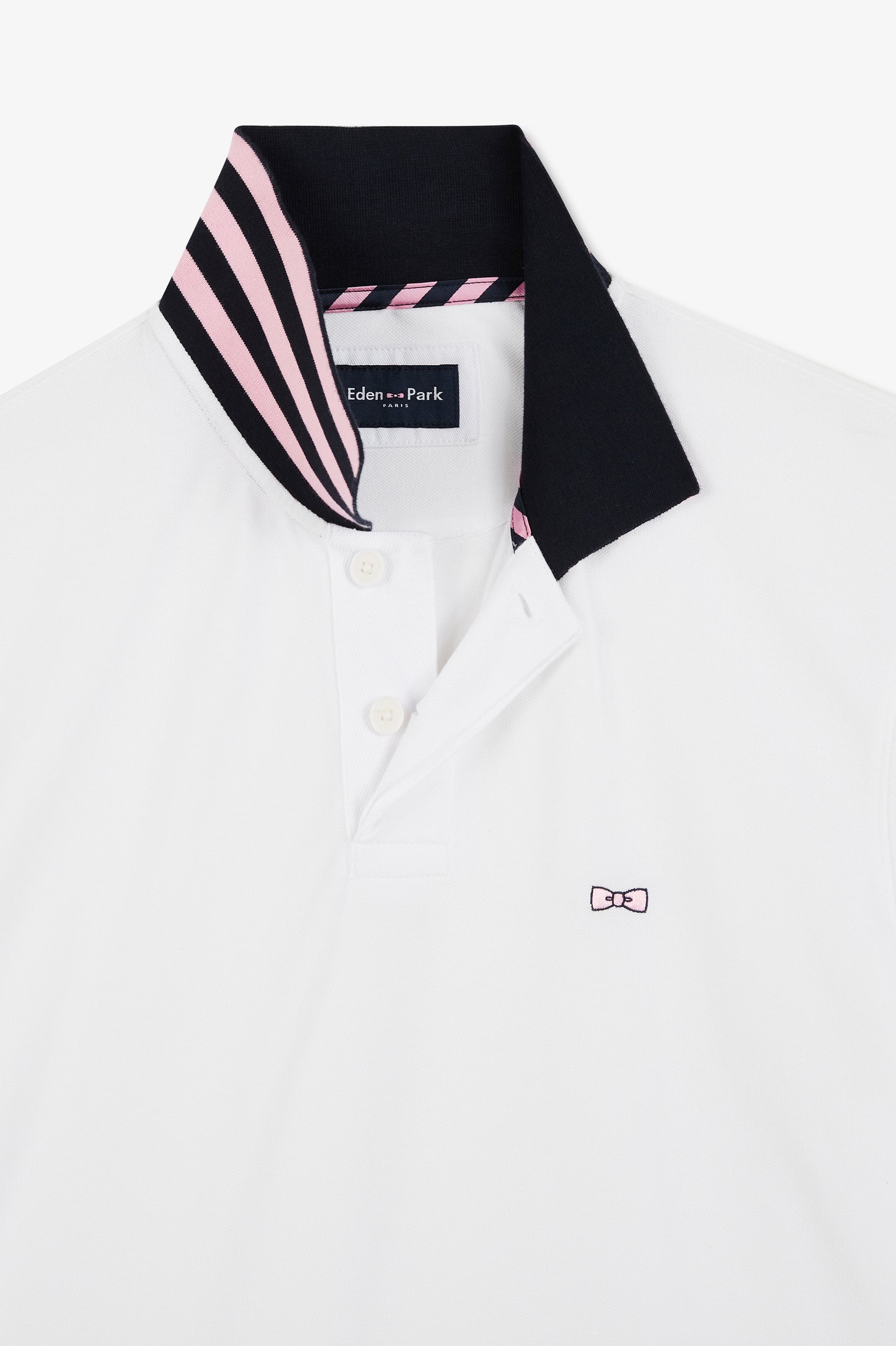 White short-sleeved polo shirt number 10
