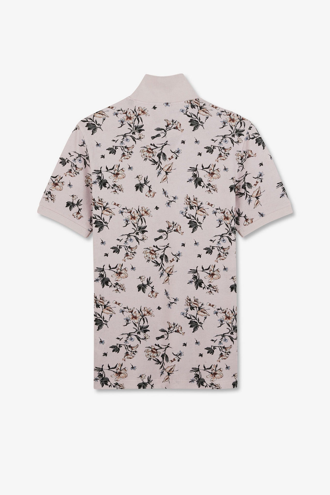 Polo rose imprimé exclusif fleuri