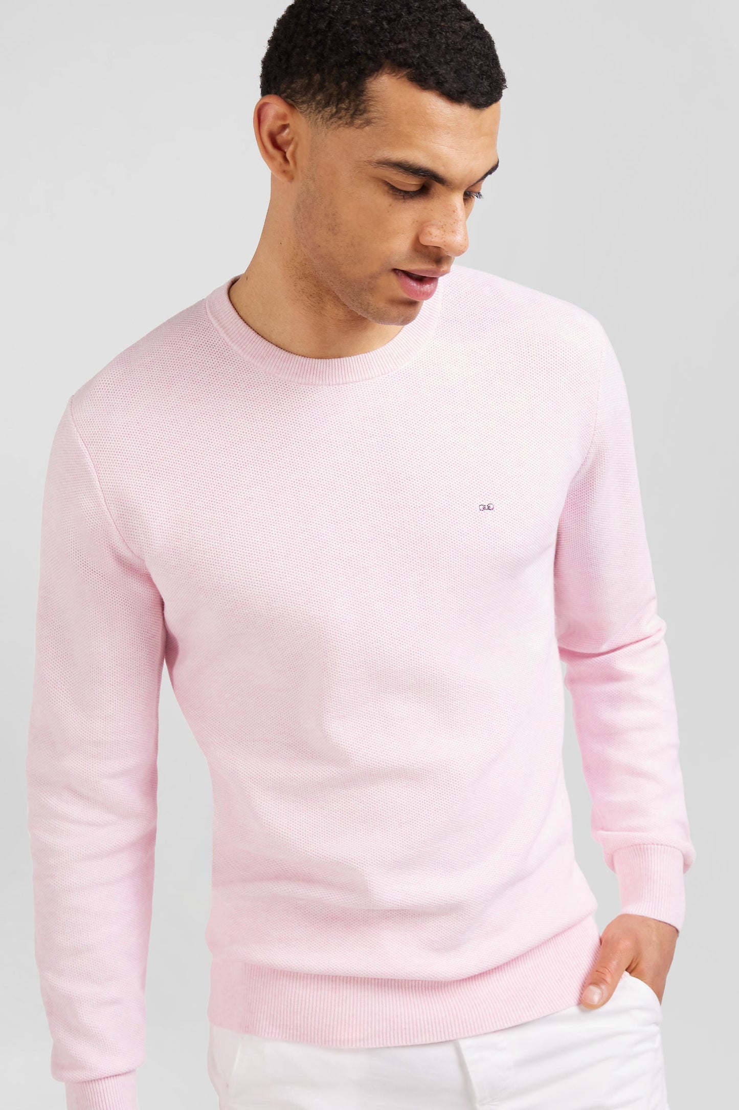 Pull rose en maille fantaisie - Image 3