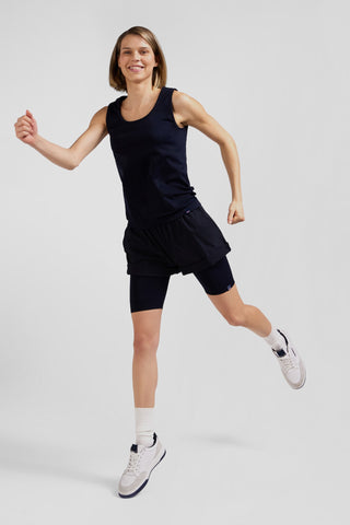 Cycliste de sport stretch bleu marine