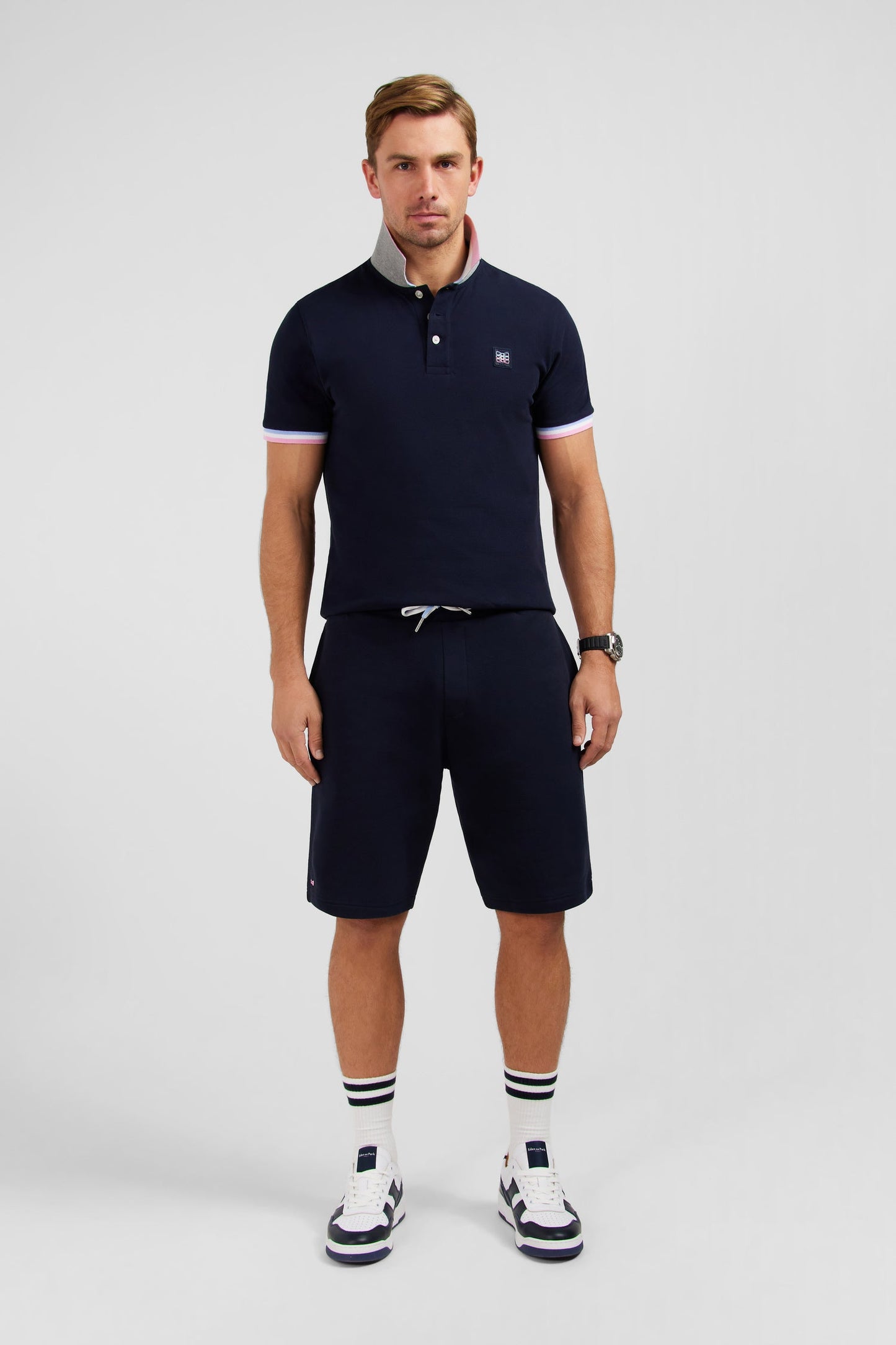 Short en molleton bleu marine - Image 1