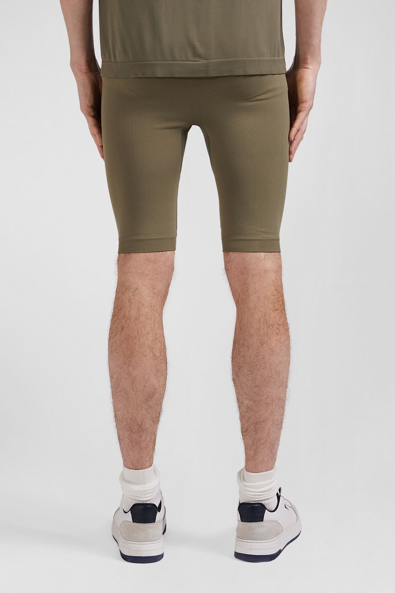 Khaki green stretch sports cycling shorts