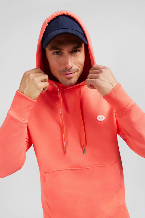 Sweat rose saumon uni à capuche - Image 3