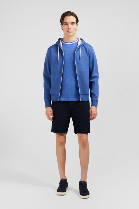 Sweat zippé bleu à capuche - Image 1