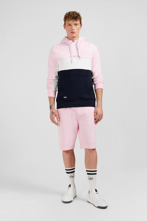 Sweat rose colorblock à capuche - Image 1