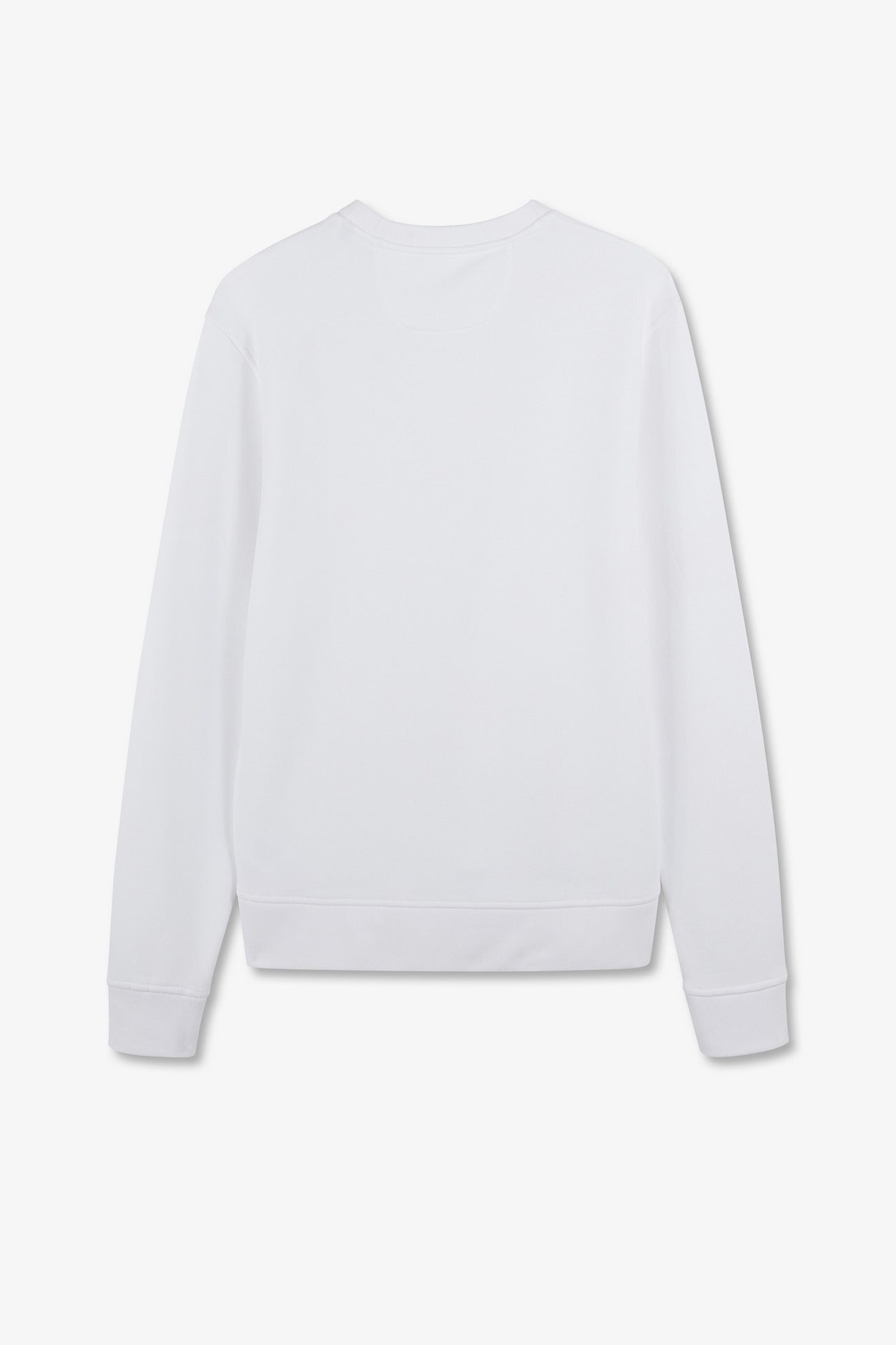 Sweatshirt à col rond en molleton blanc emblème nœud papillon - Image 5