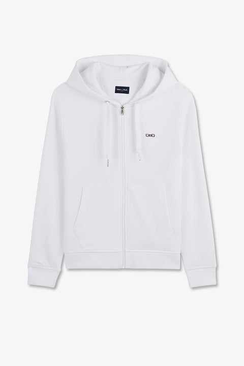 Sweatshirt à capuche en molleton blanc emblème nœud papillon - Image 2