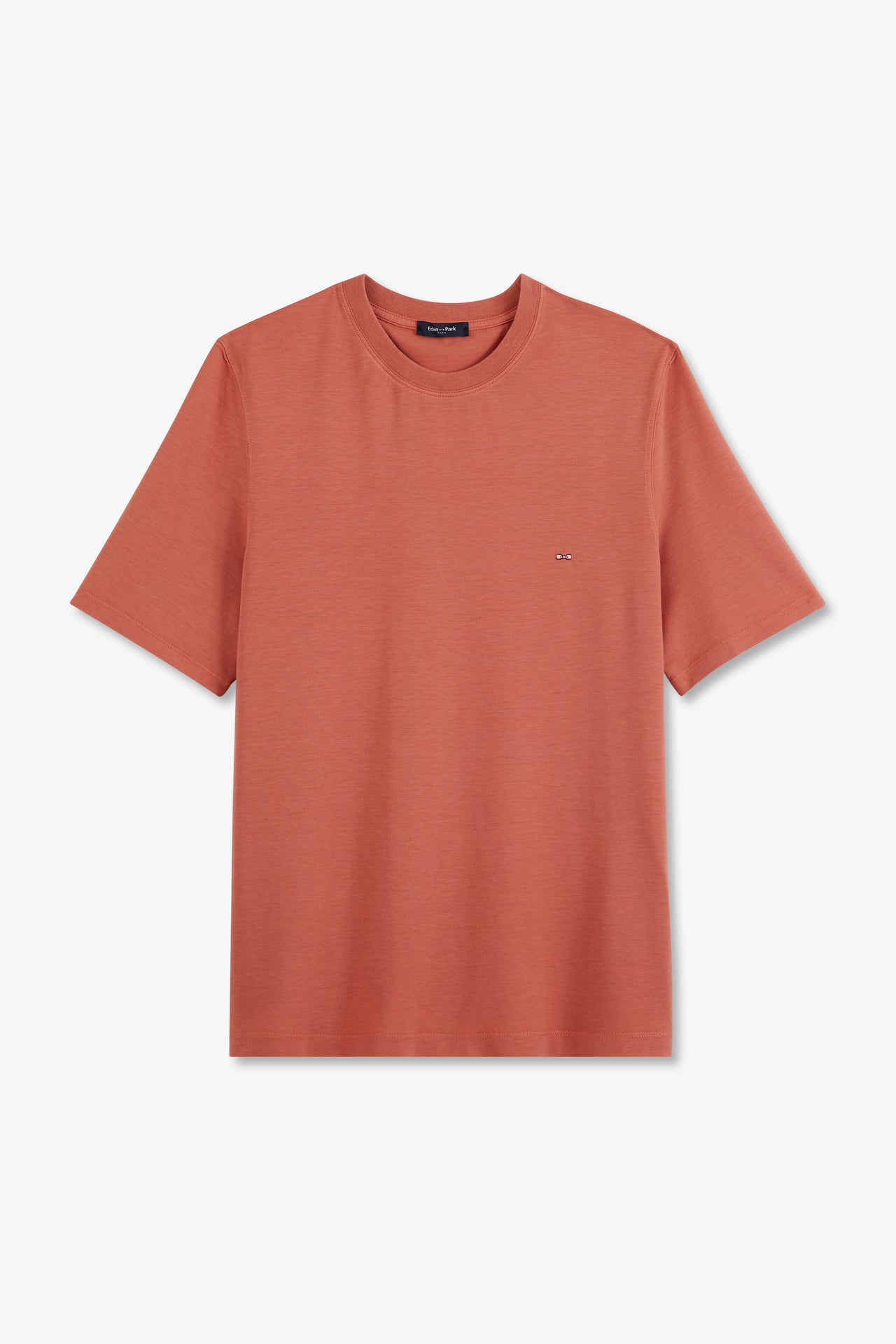 T-shirt brique uni à manches courtes