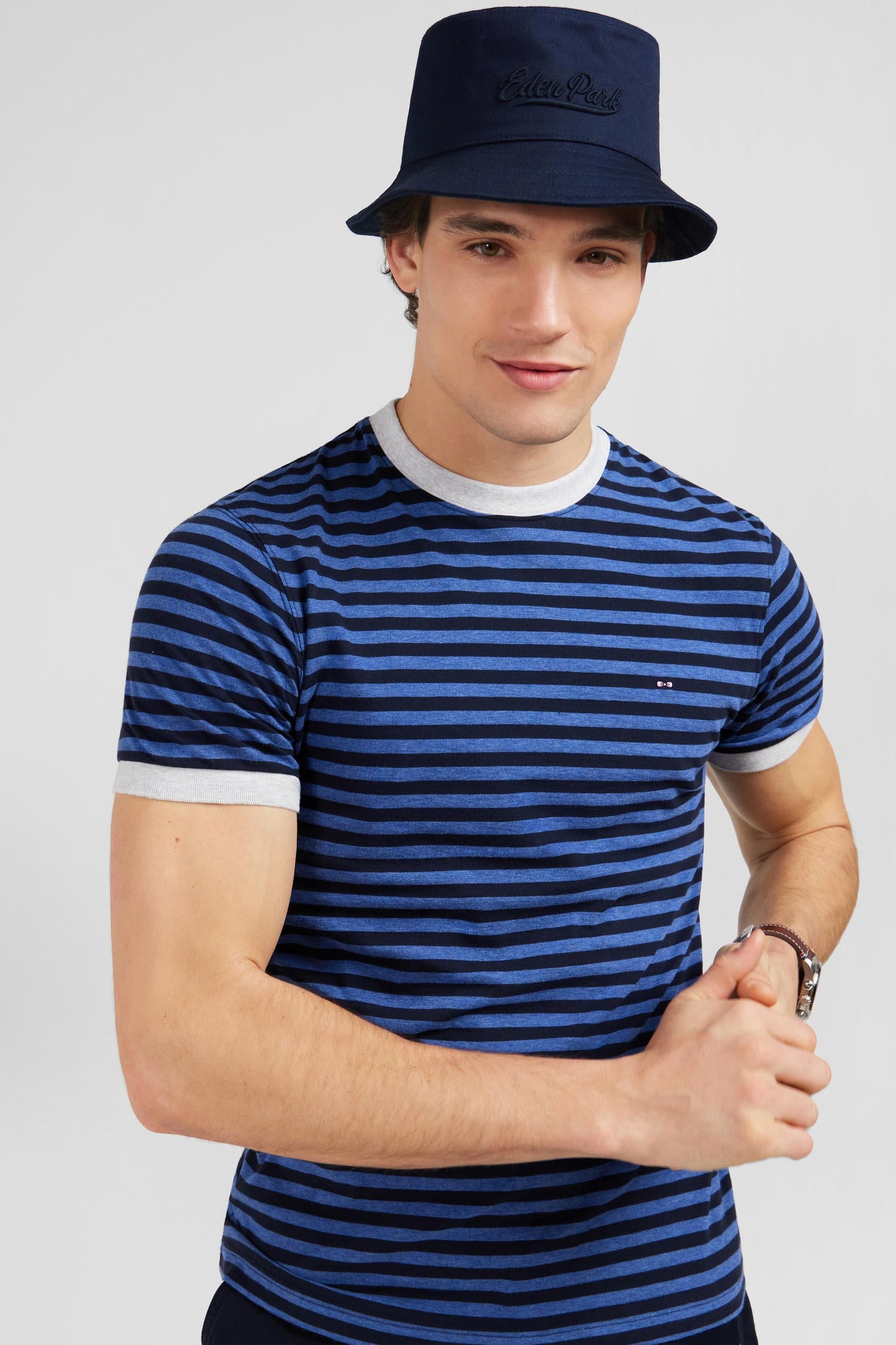 T-shirt manches courtes bleu rayé - Image 2