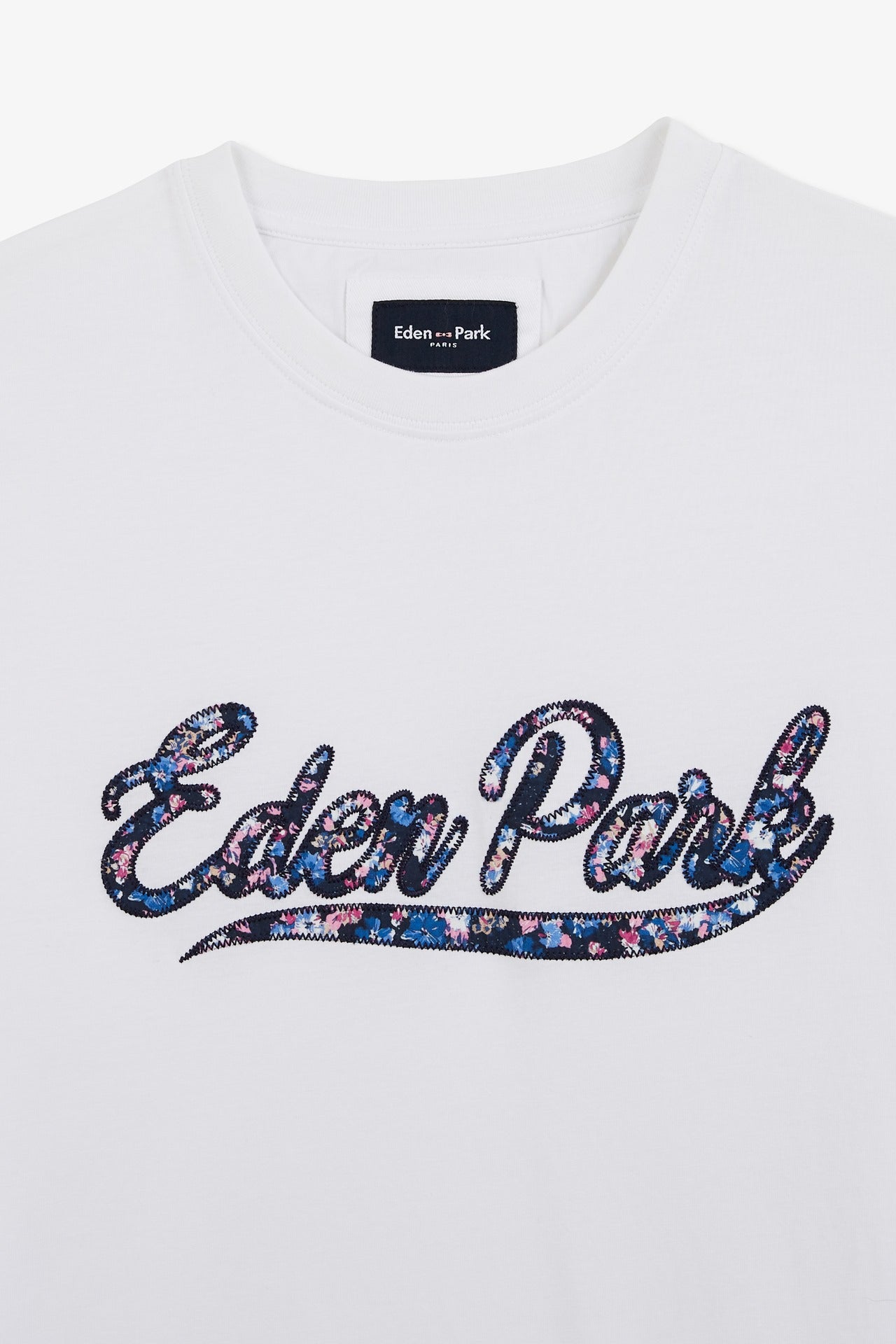 T-shirt uni blanc à inscription Eden Park