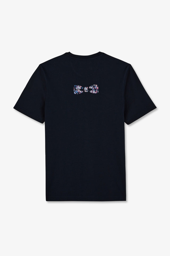 Navy blue T-shirt with embroidery alt view