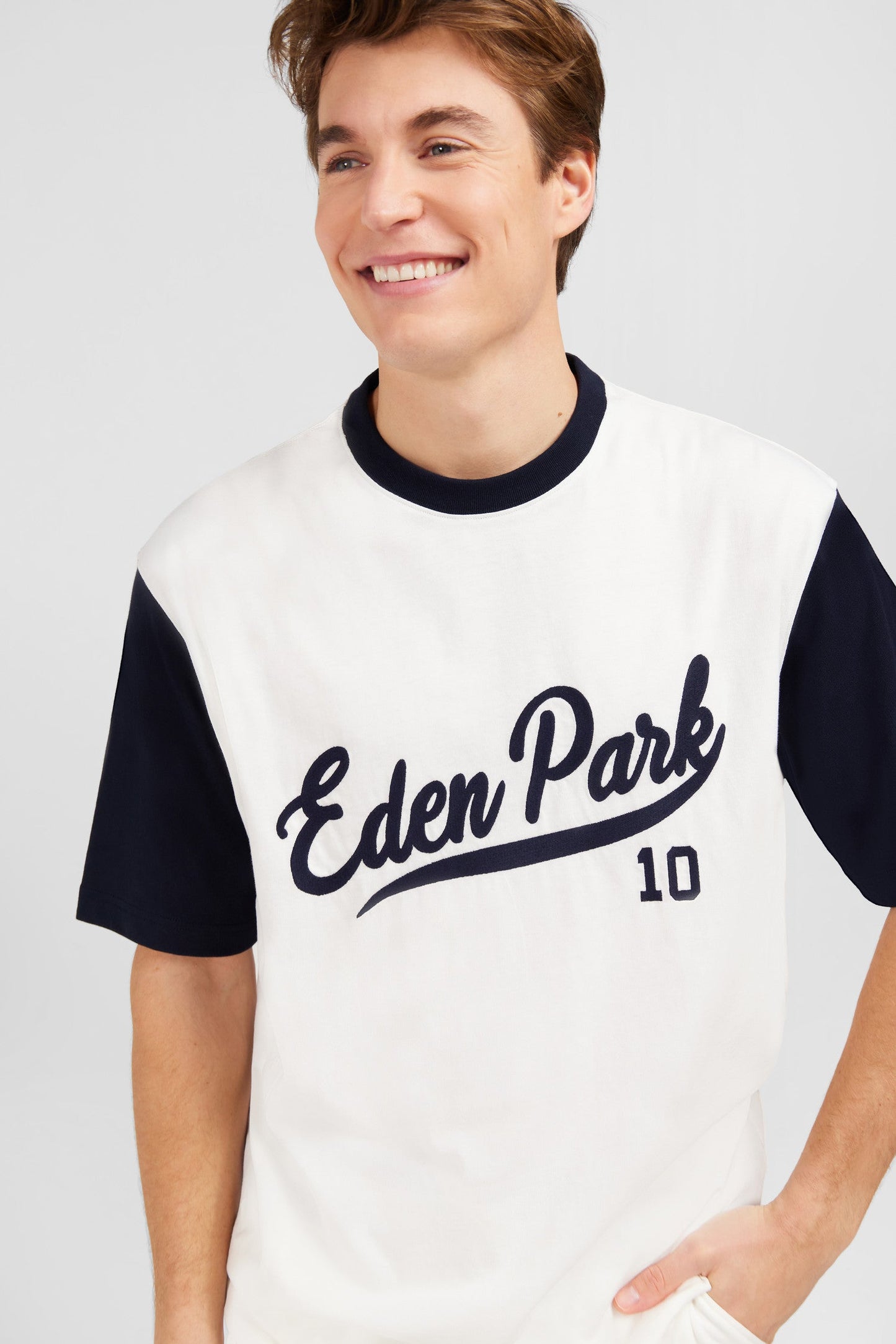 T-shirt écru colorblock inscription Eden Park - Image 2