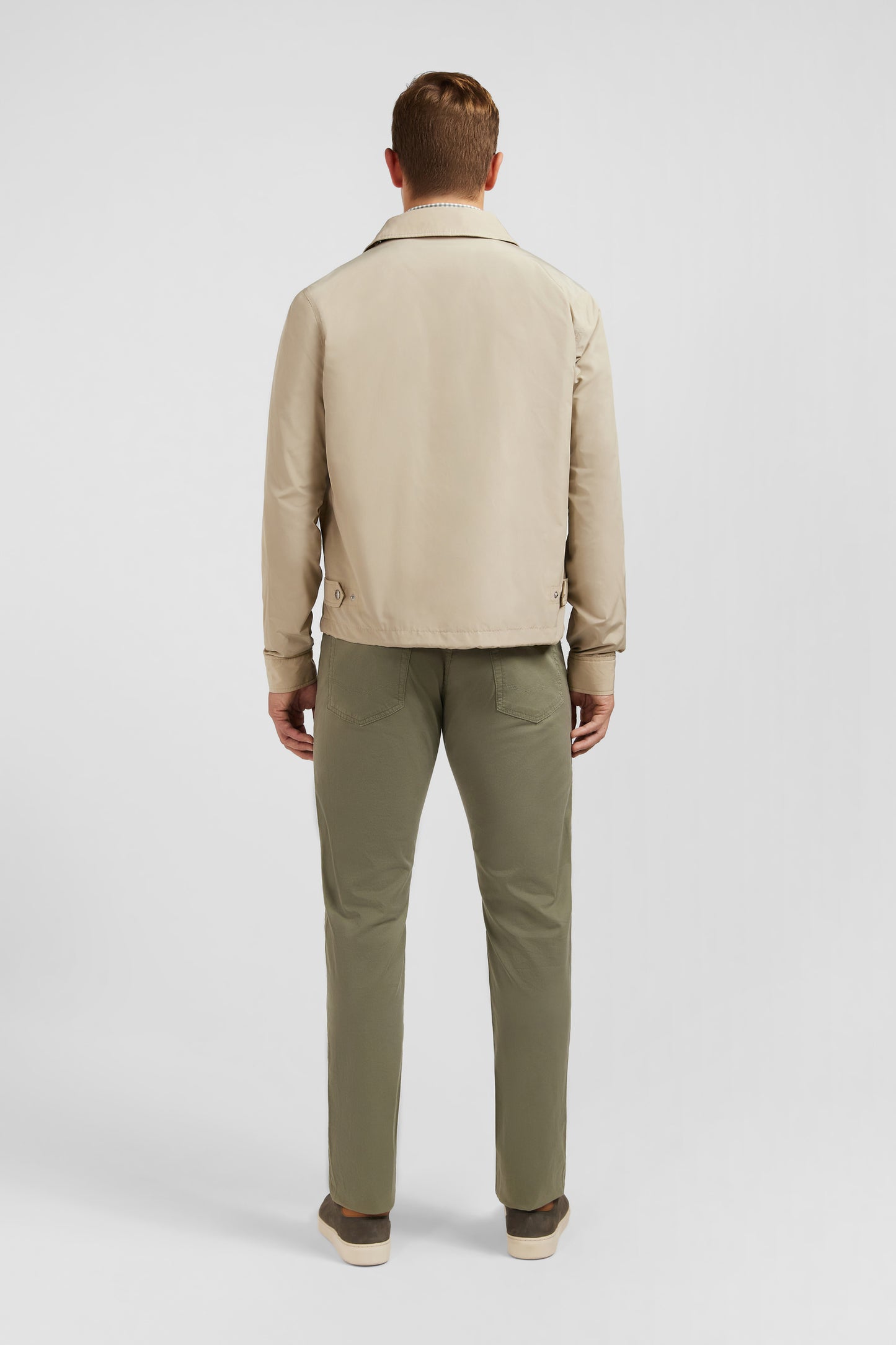Beige zipped jacket with classic collar