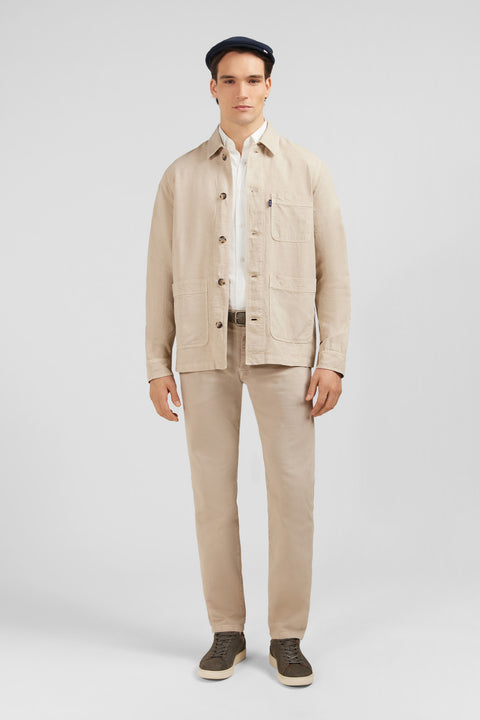 Plain beige overshirt - Image 1