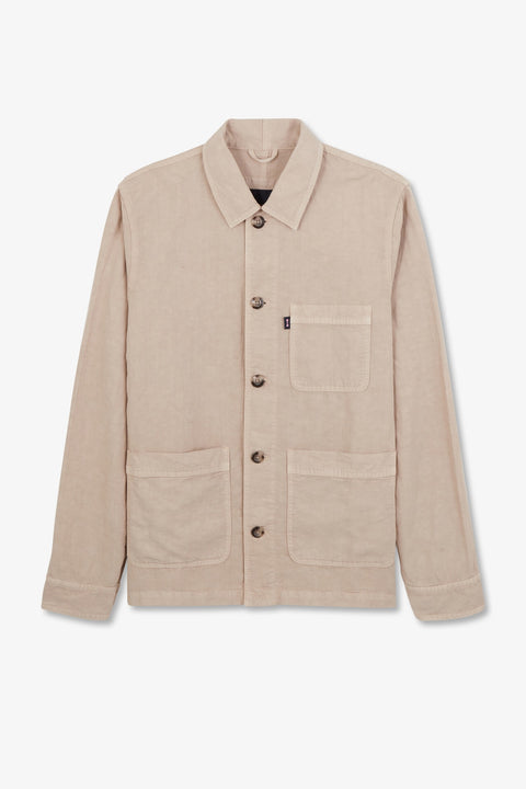 Plain beige overshirt - Image 2