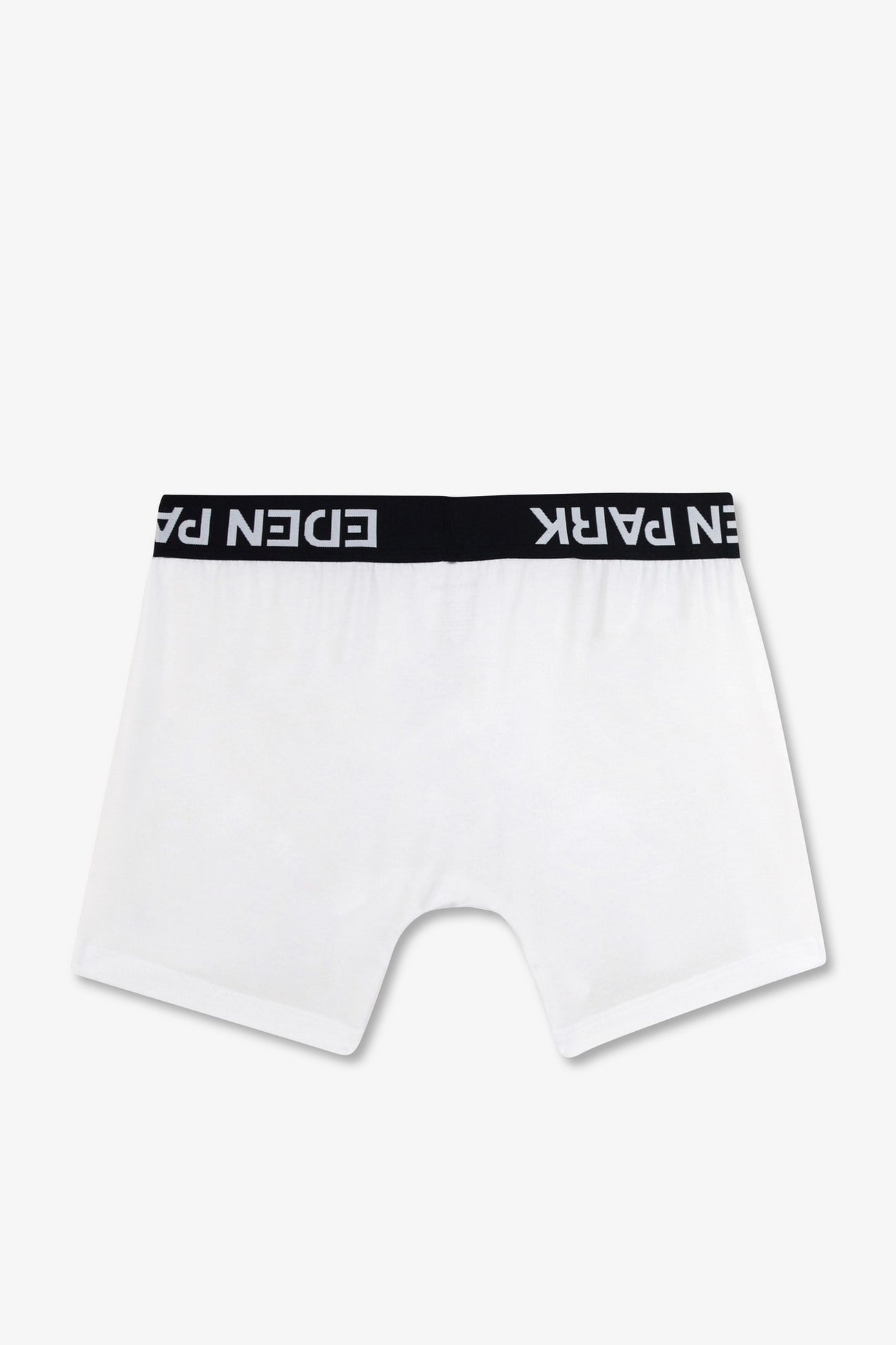 Boxer blanc à ceinture élastique marine en coton stretch - Image 4