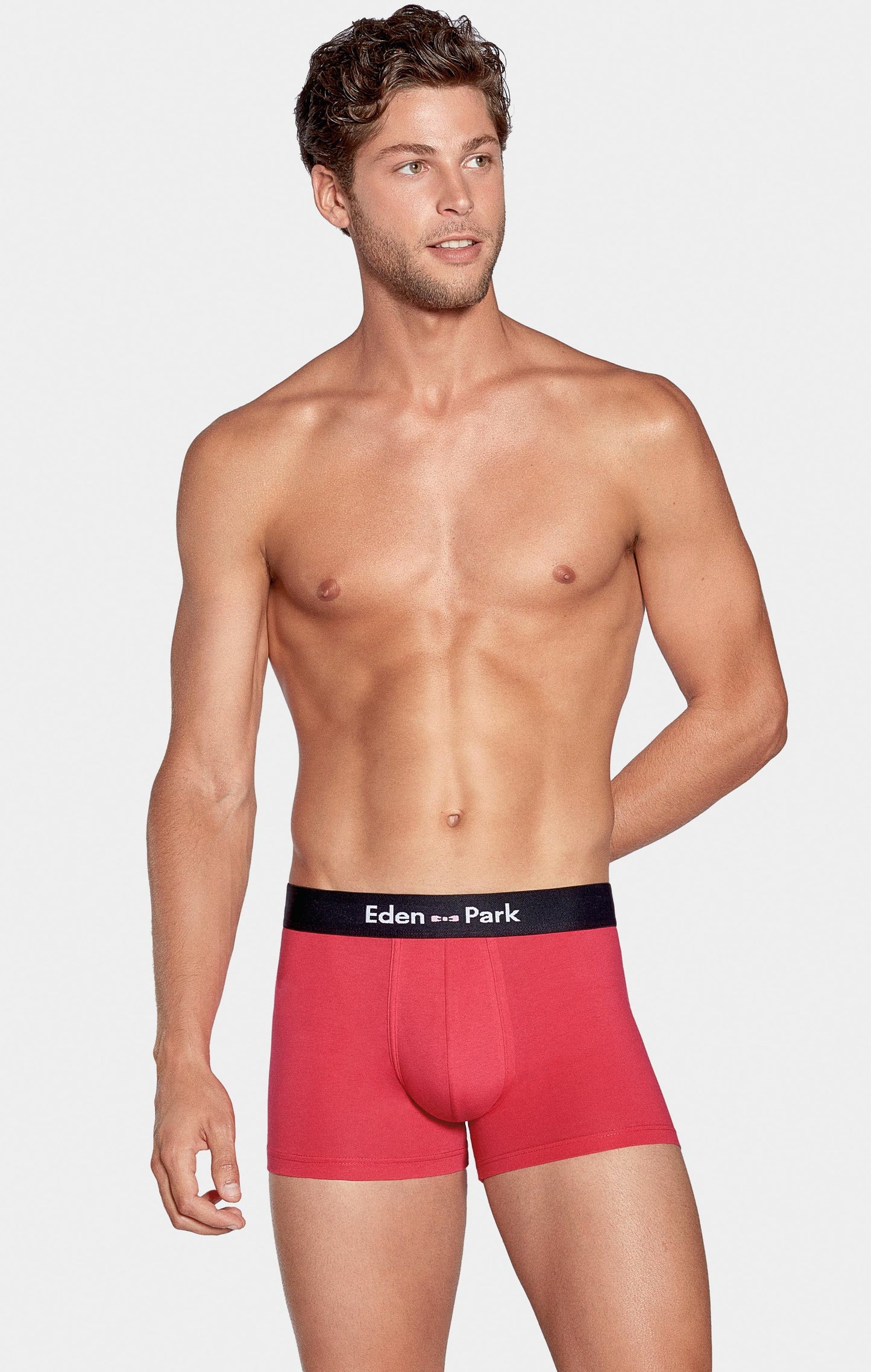Pack de 2 boxers uni rouge et noir - Image 1