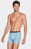 Pack of 2 sky blue and plain blue boxer shorts with contrasting waistband