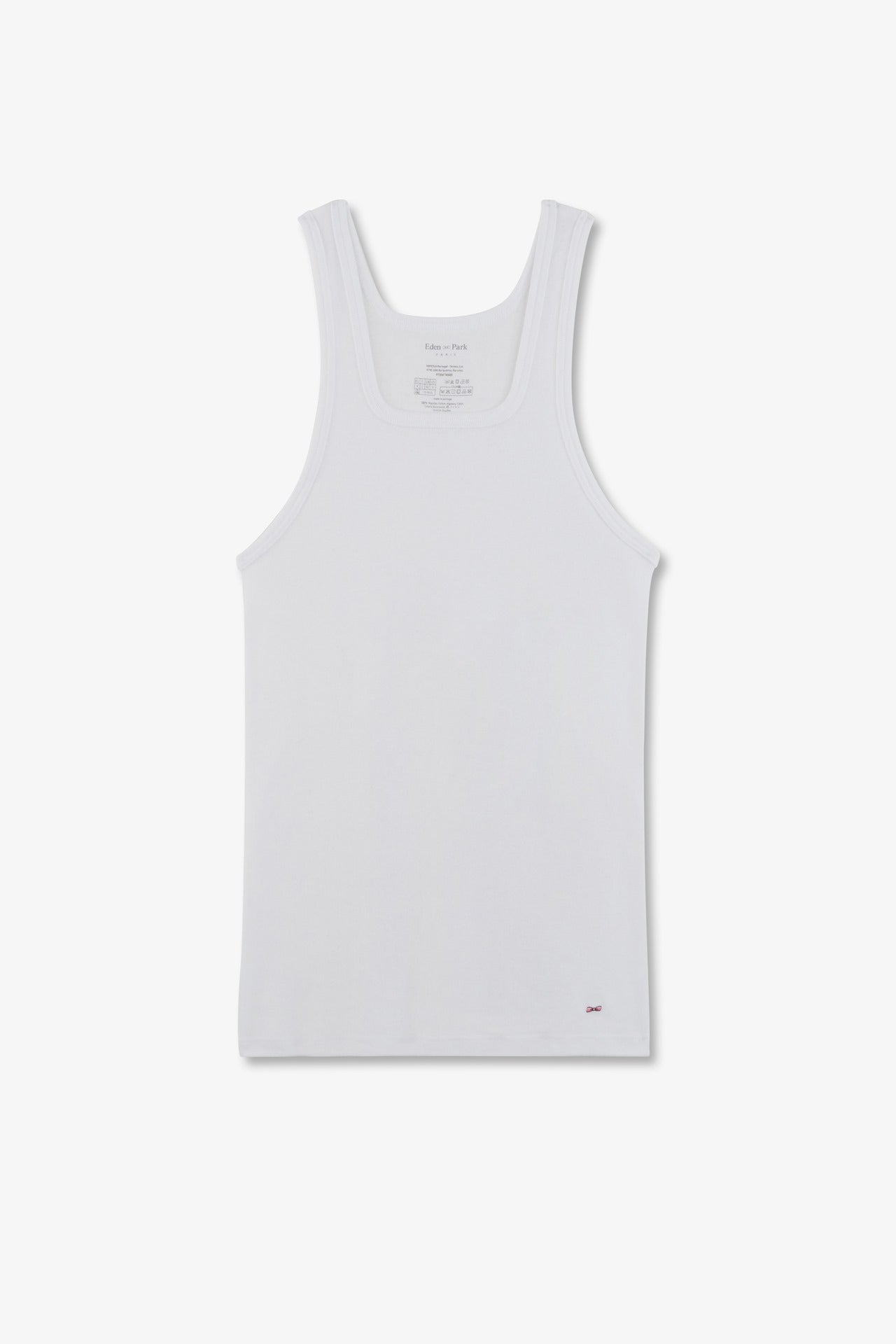 Plain white stretch cotton tank top - Image 1