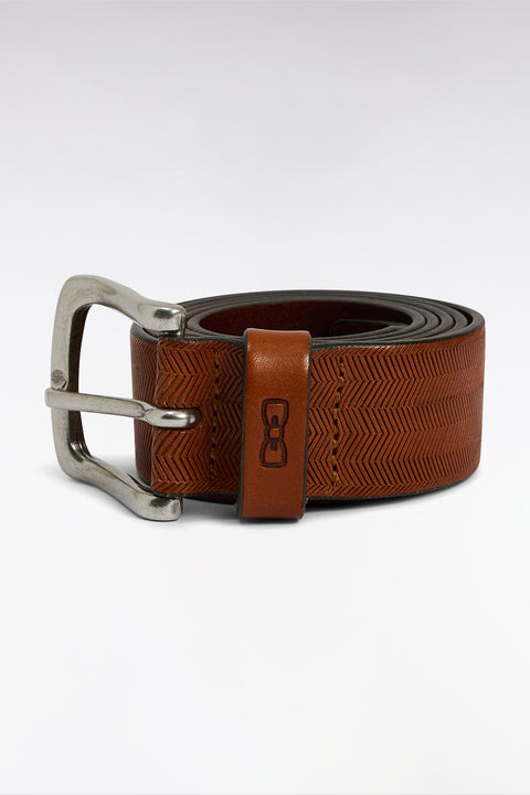 Brown leather belt - Image 1