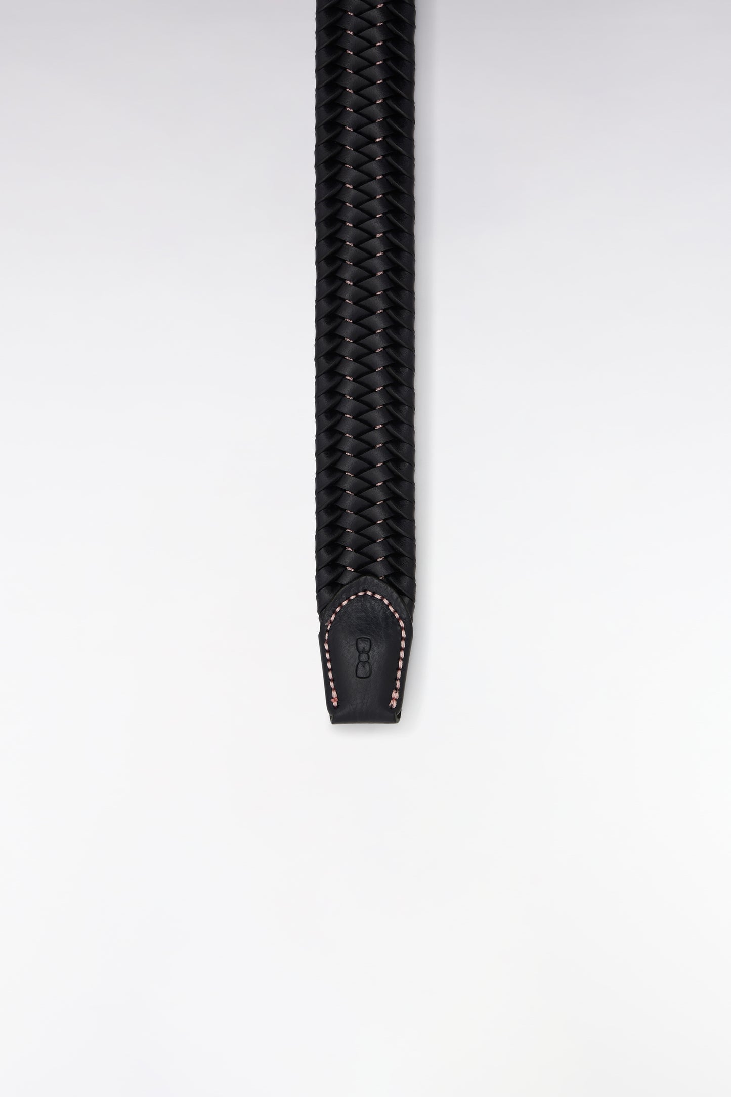 Ceinture en cuir tressé marine