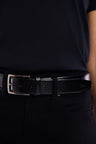 Ceinture en cuir lisse noire